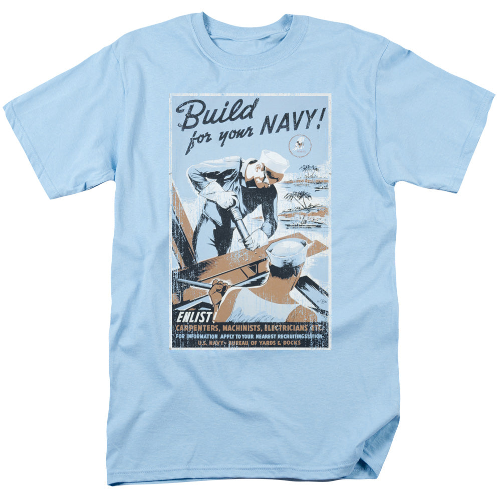 Navy Build Your Navy Mens T Shirt Light Blue