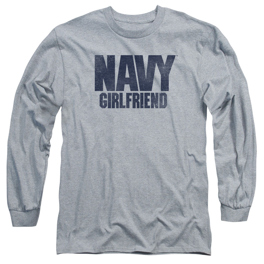 Navy Girlfriend Mens Long Sleeve Shirt Athletic Heather