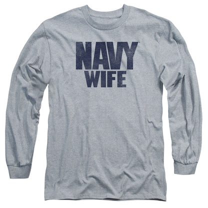 Navy Wife Mens Long Sleeve Shirt Athletic Heather