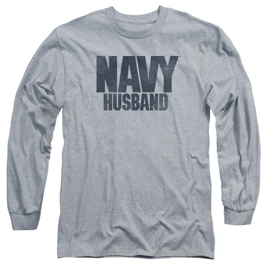 Navy Husband Mens Long Sleeve Shirt Athletic Heather