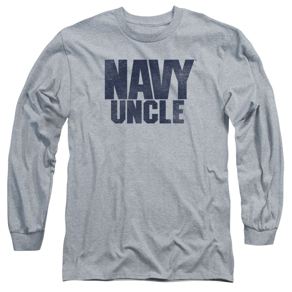 Navy Uncle Mens Long Sleeve Shirt Athletic Heather