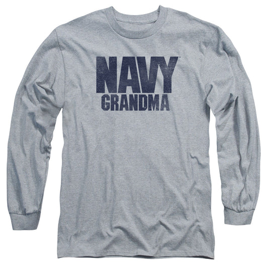 Navy Grandma Mens Long Sleeve Shirt Athletic Heather
