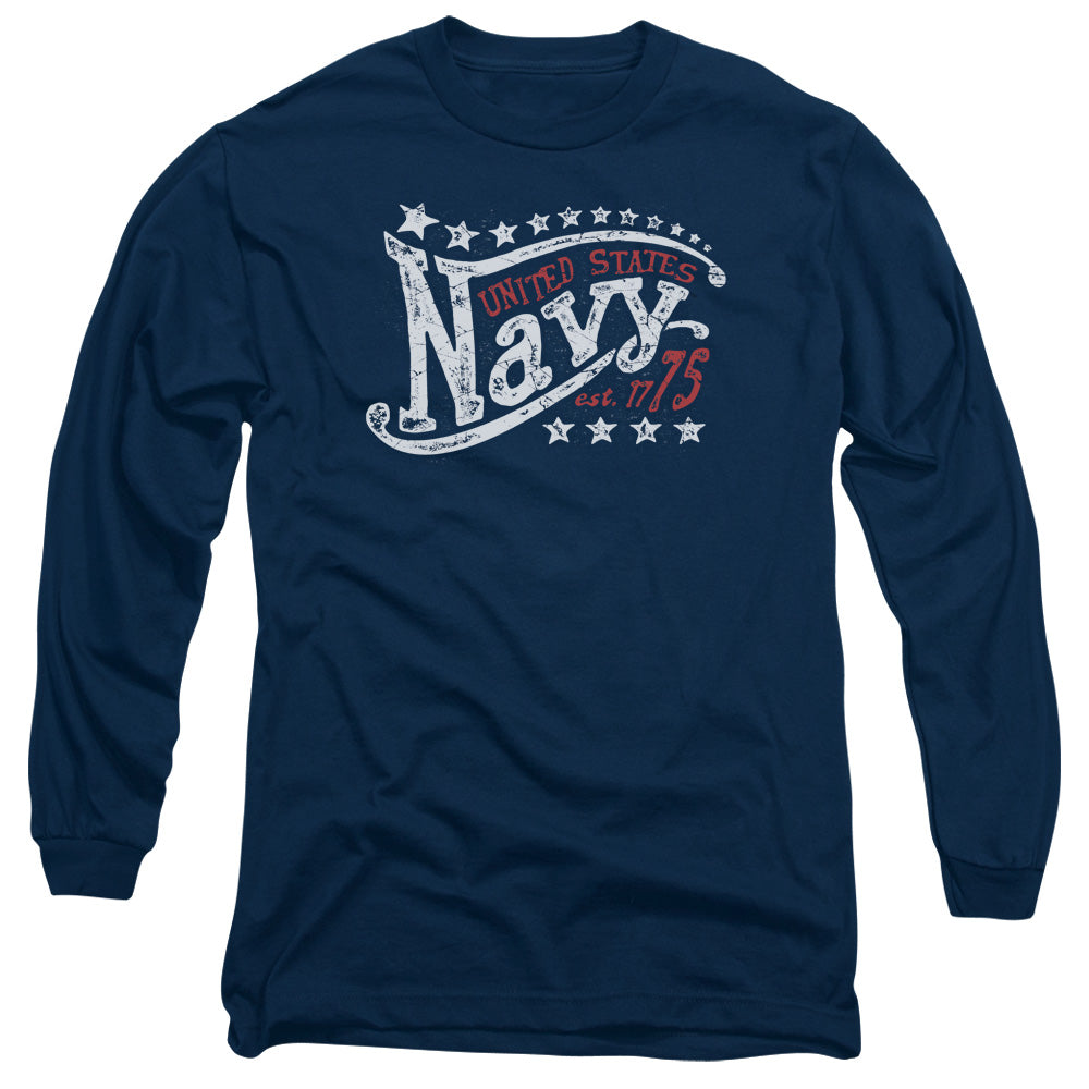 Navy Stars Mens Long Sleeve Shirt Navy