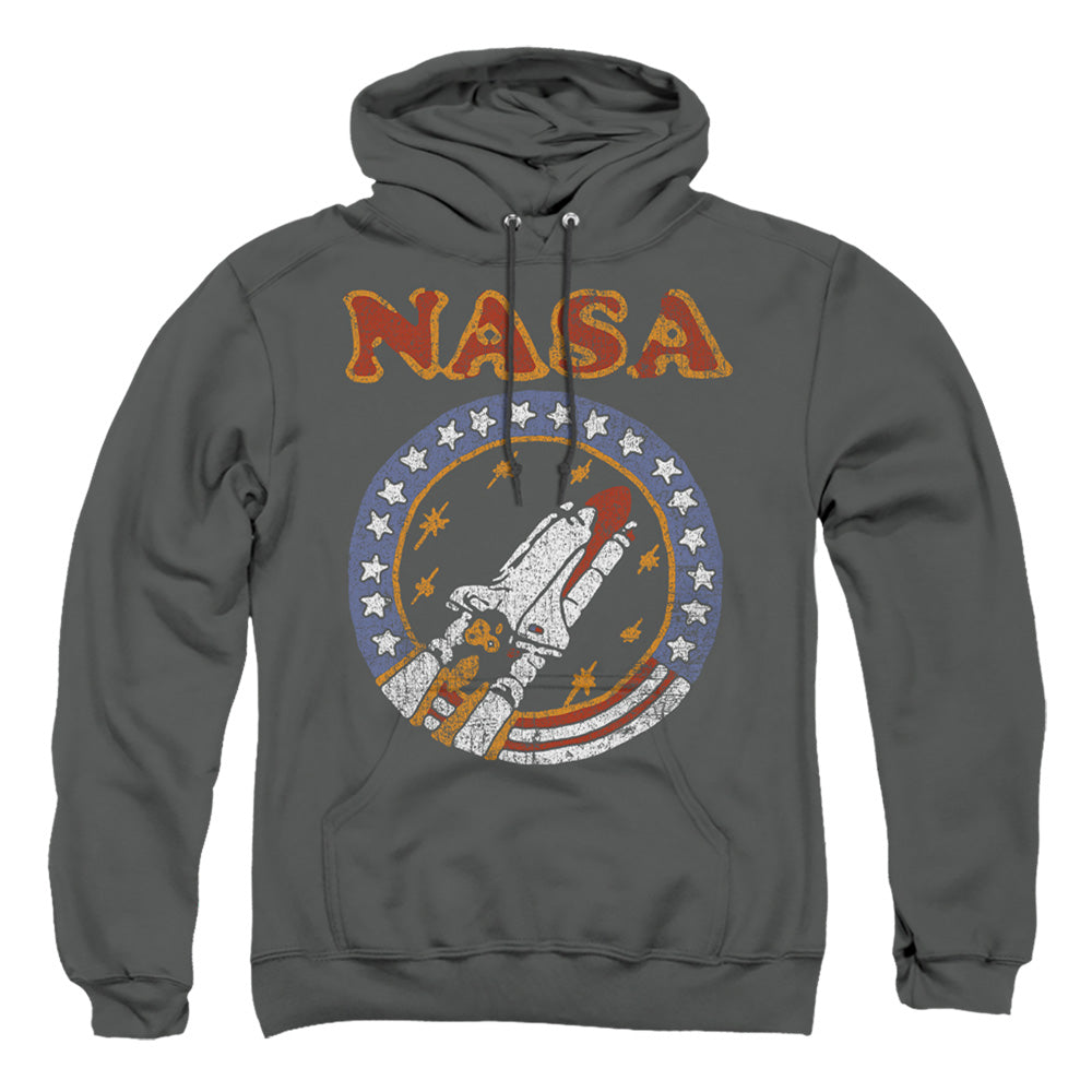 Nasa Retro Shuttle Mens Hoodie Charcoal
