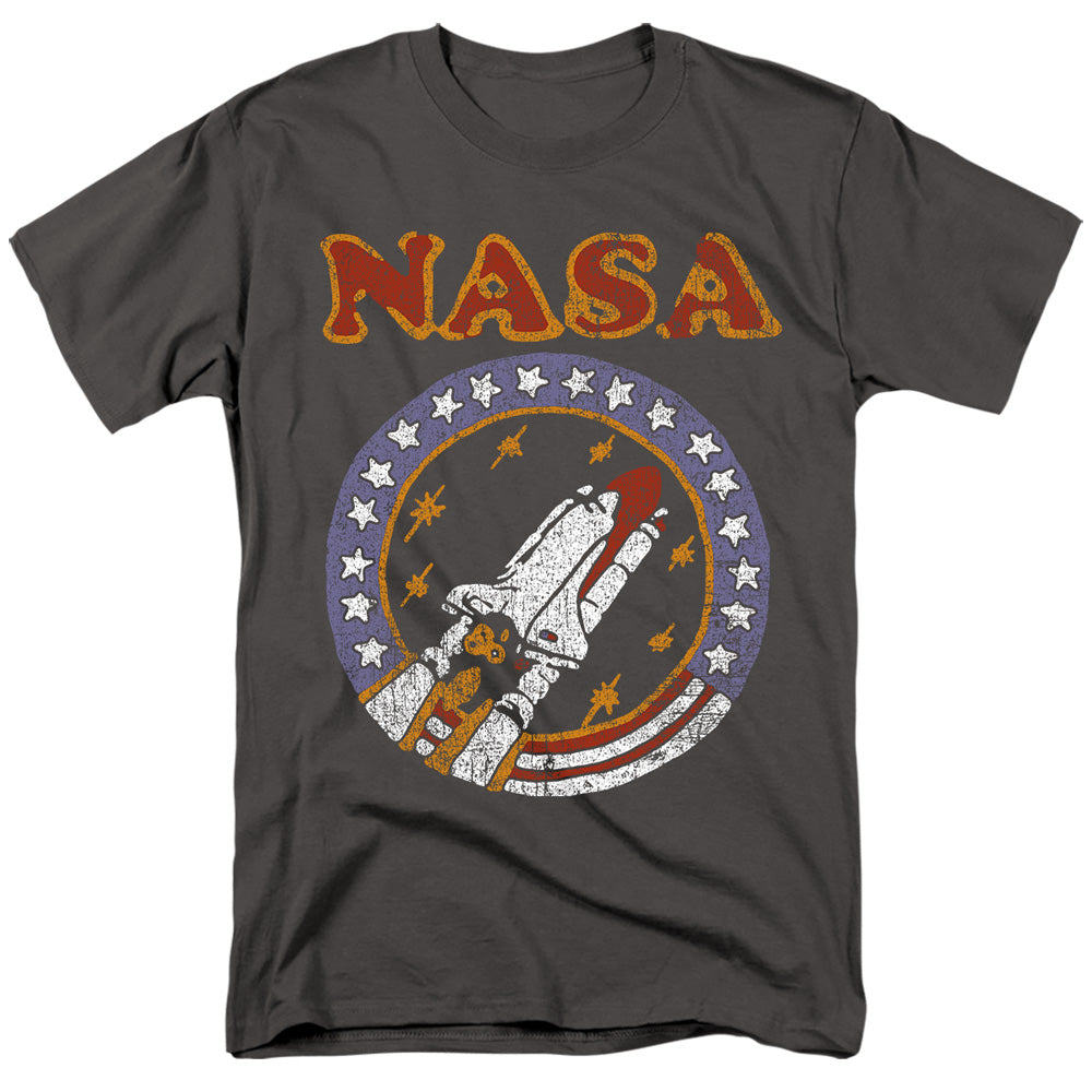 Nasa Retro Shuttle Mens T Shirt Charcoal