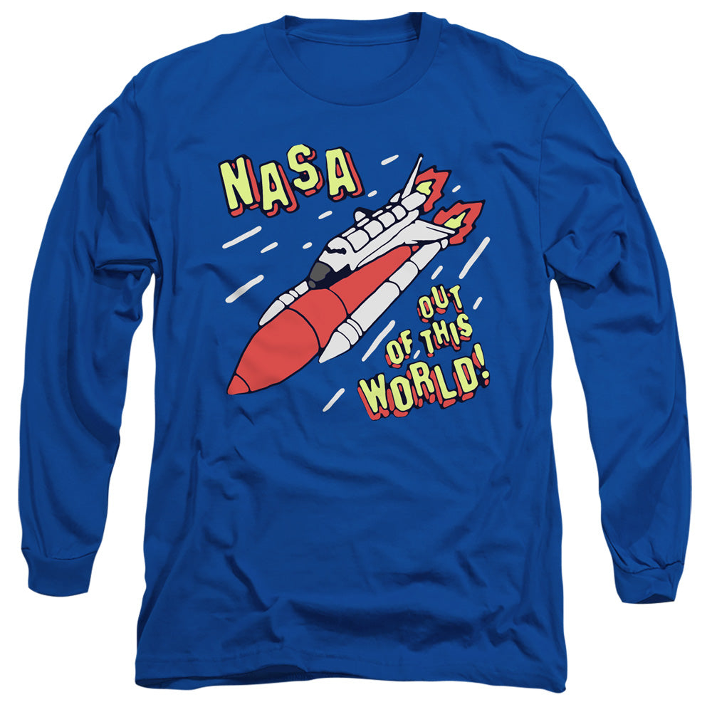Nasa Out Of This World Mens Long Sleeve Shirt Royal Blue