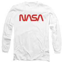 Load image into Gallery viewer, Nasa Worm Logo Mens Long Sleeve Shirt White
