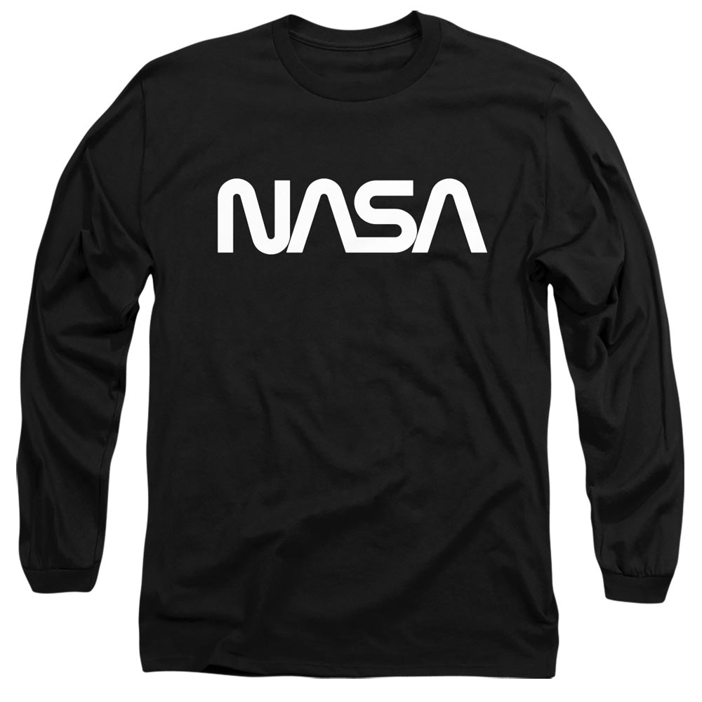 Nasa Worm Logo Mens Long Sleeve Shirt Black