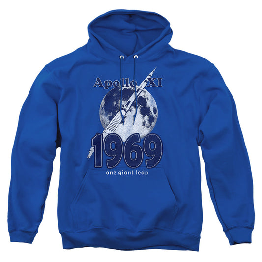 Nasa One Giant Leap Mens Hoodie Royal Blue