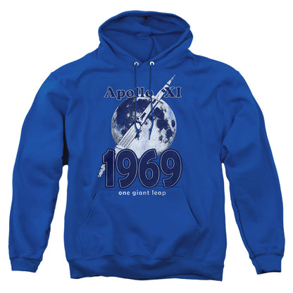 Nasa One Giant Leap Mens Hoodie Royal Blue