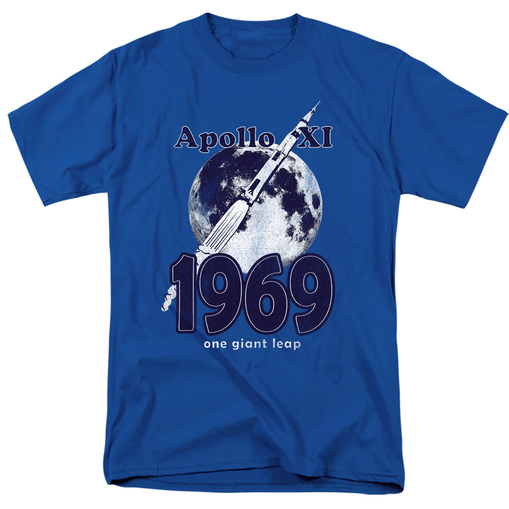 Nasa One Giant Leap Mens T Shirt Royal Blue