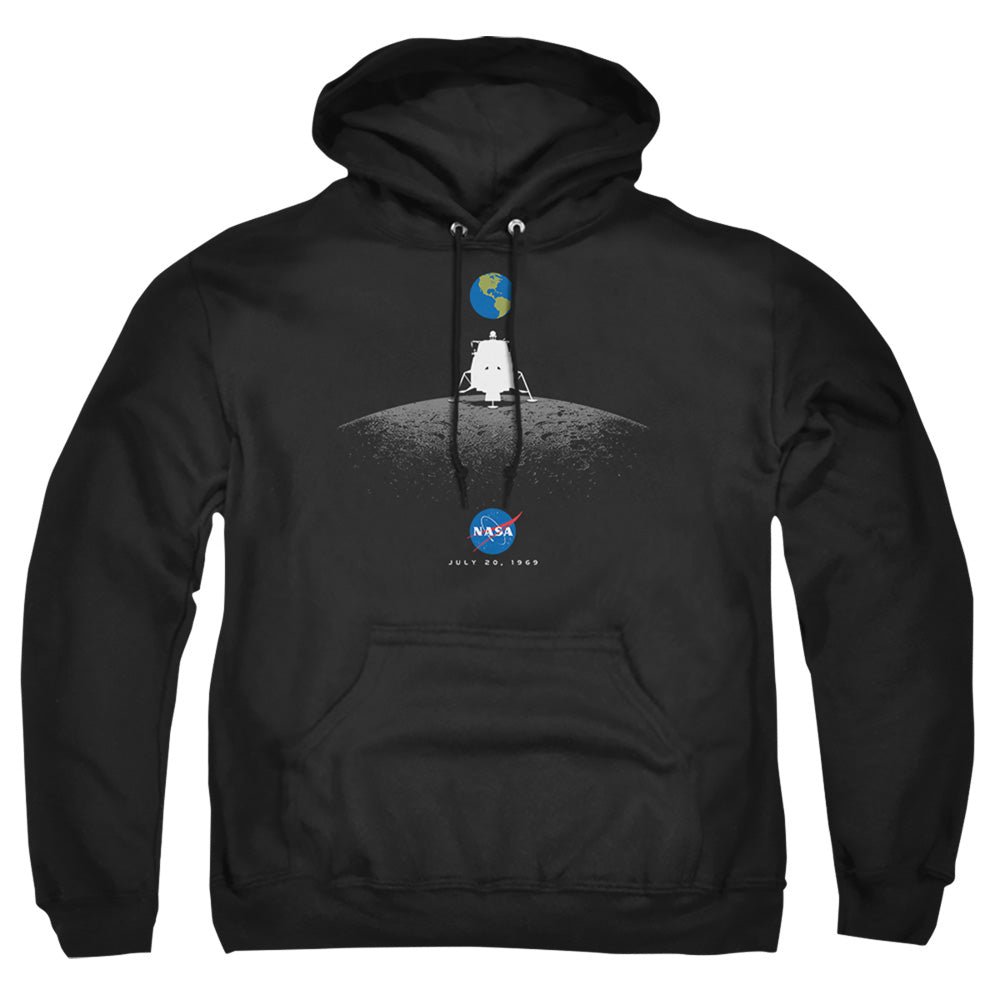 Nasa Moon Landing Simple Mens Hoodie Black