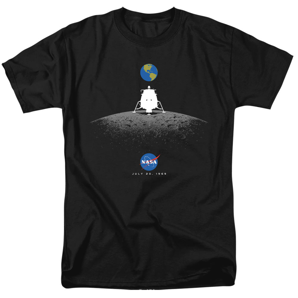 Nasa Moon Landing Simple Mens T Shirt Black