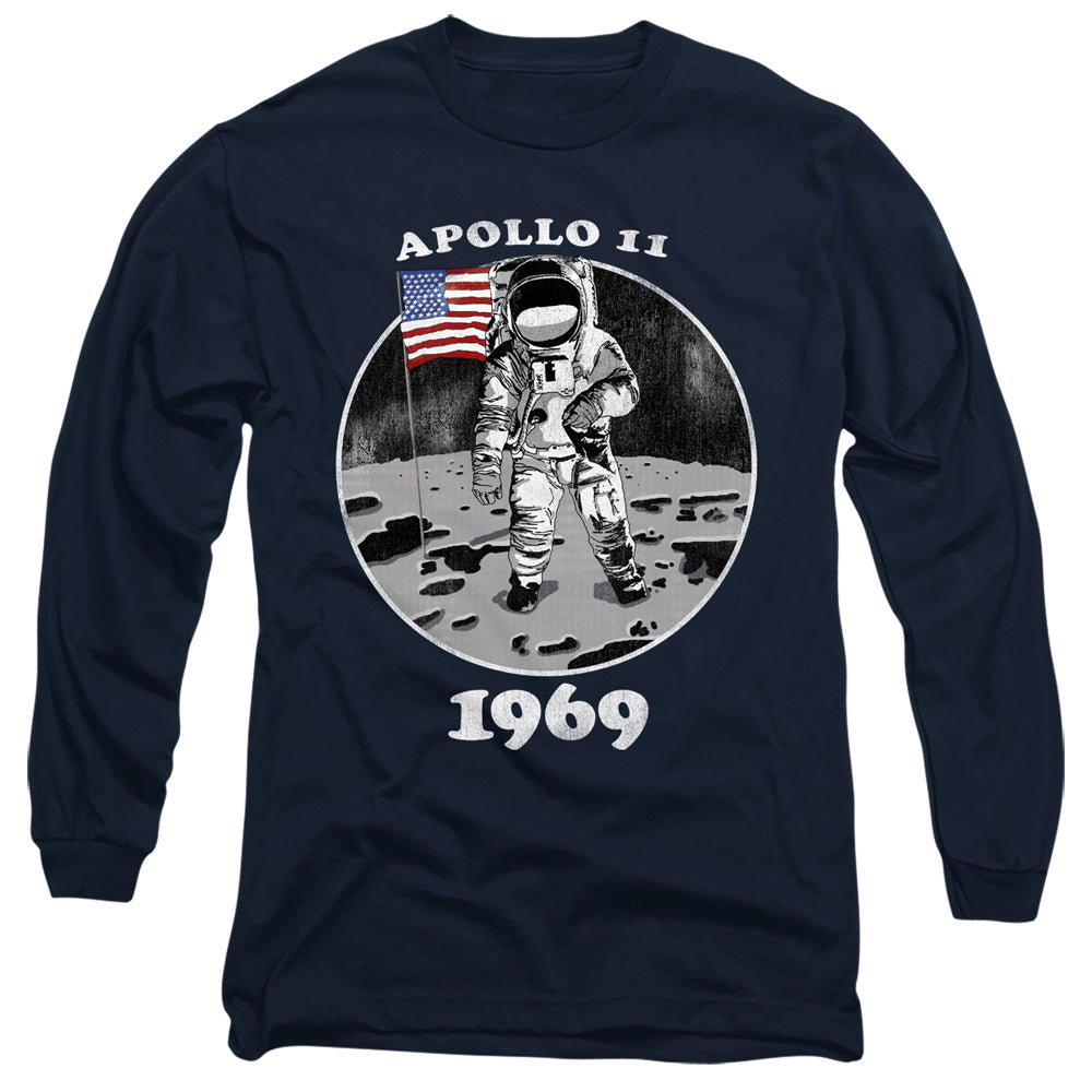 Nasa Not Fake Mens Long Sleeve Shirt Navy