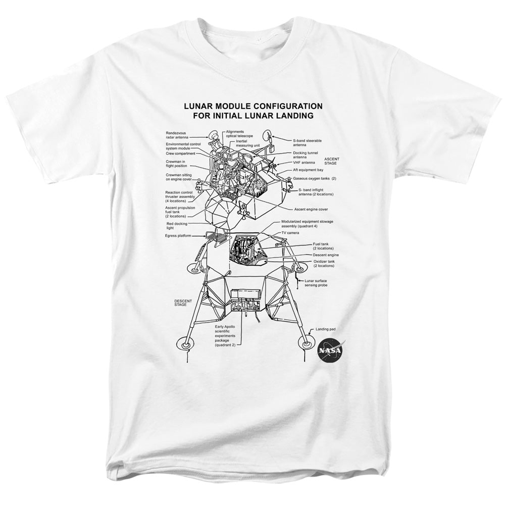 Nasa Lunar Module Diagram Mens T Shirt White