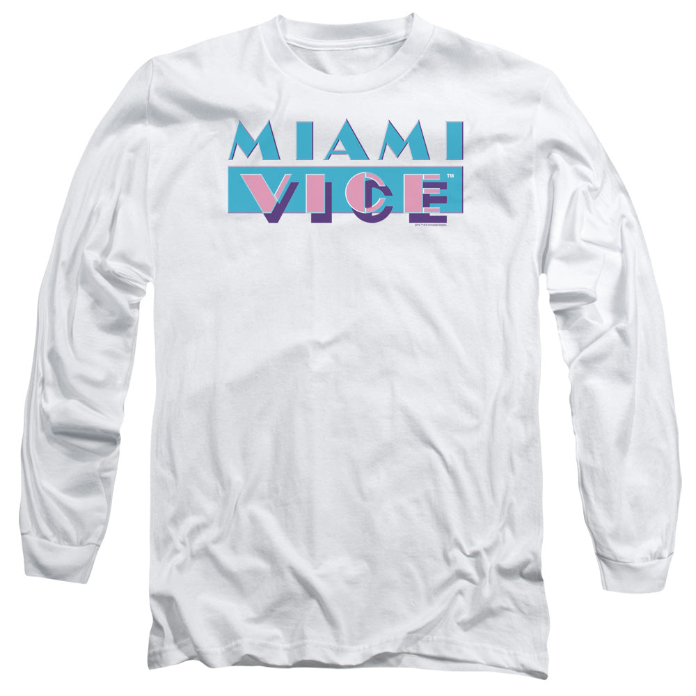 Miami Vice Logo Mens Long Sleeve Shirt White
