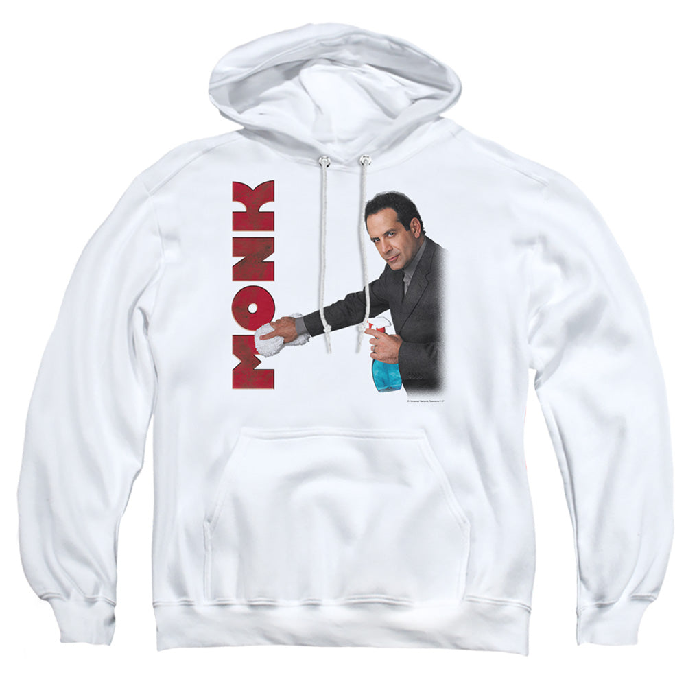 Monk Clean Up Mens Hoodie White