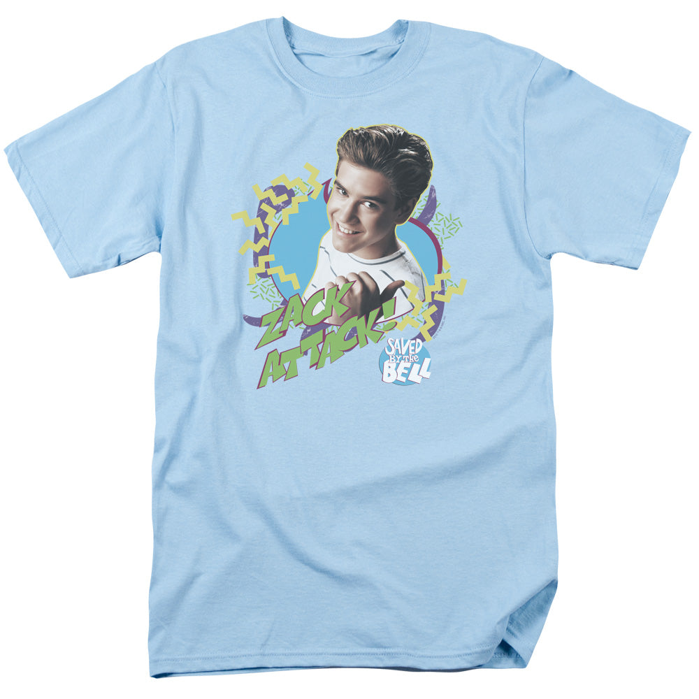 Saved By The Bell Zack Attack Mens T Shirt Light Blue