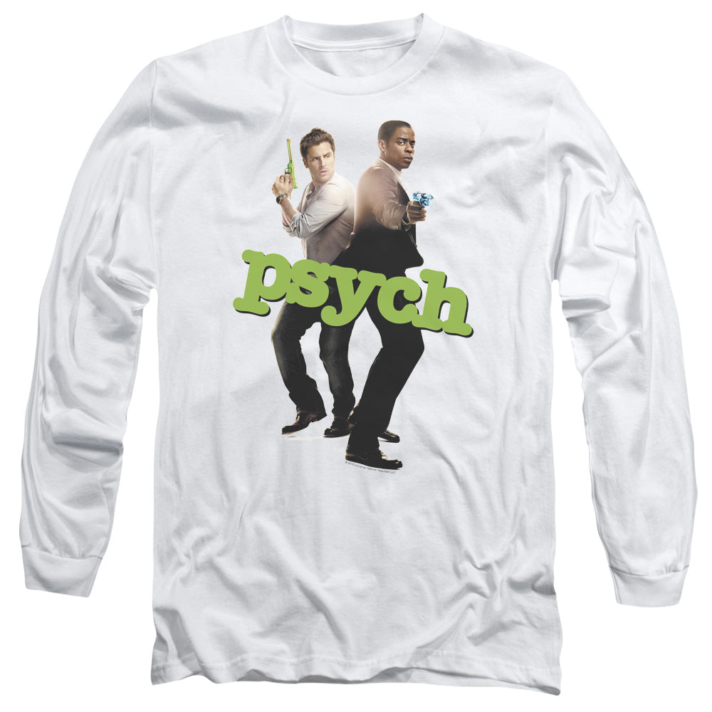Psych Hands Up Mens Long Sleeve Shirt White