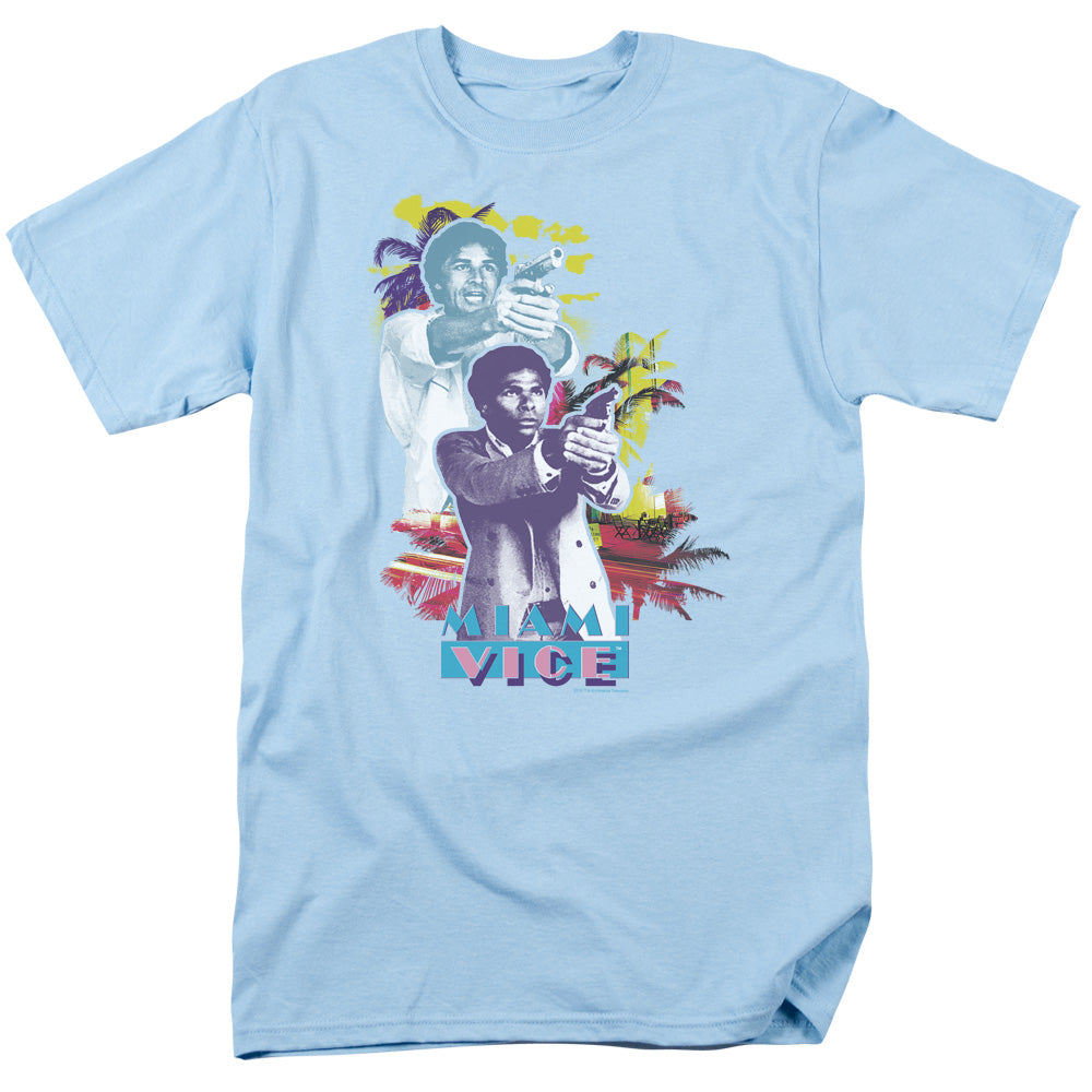 Miami Vice Freeze Mens T Shirt Light Blue