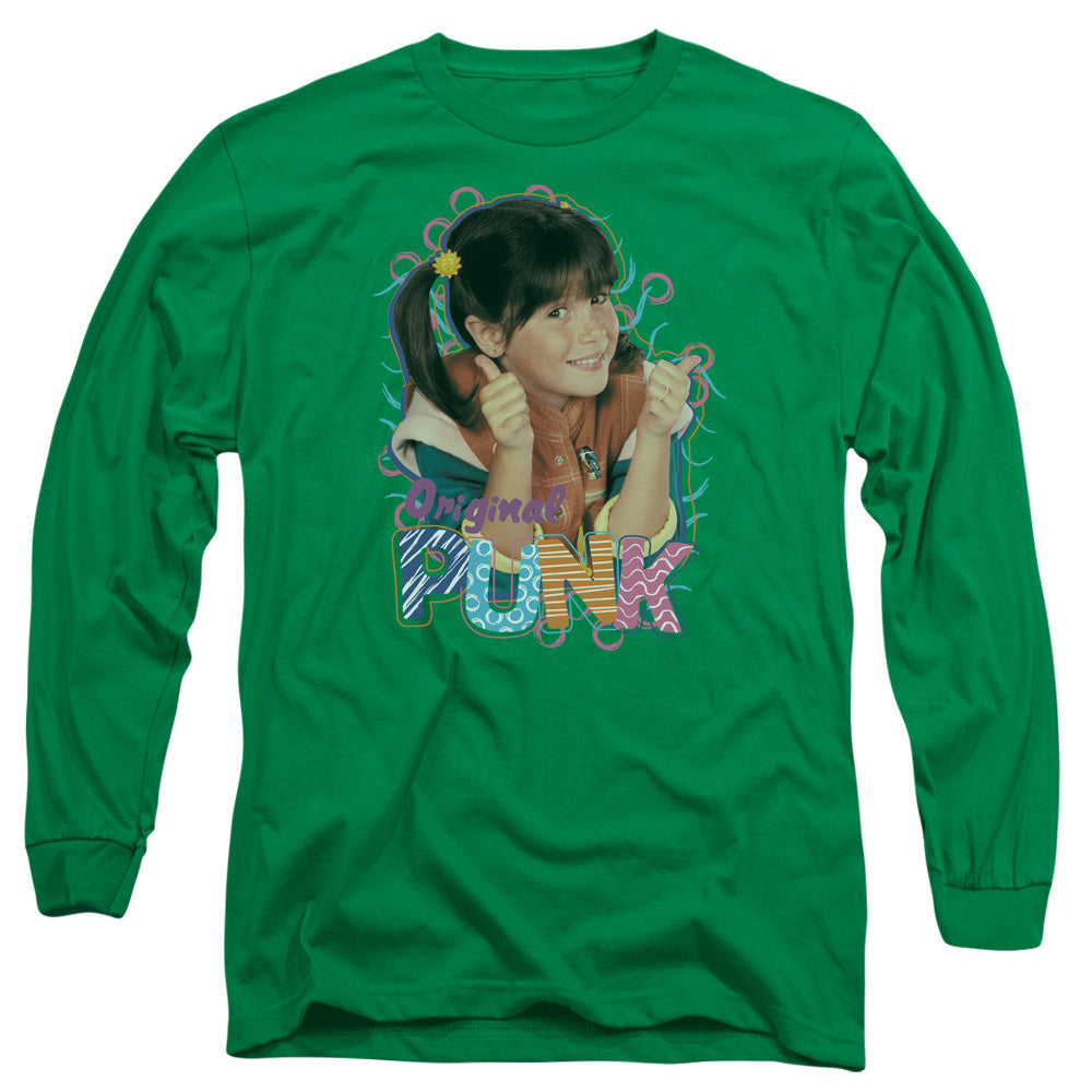 Punky Brewster Original Punk Mens Long Sleeve Shirt Kelly Green