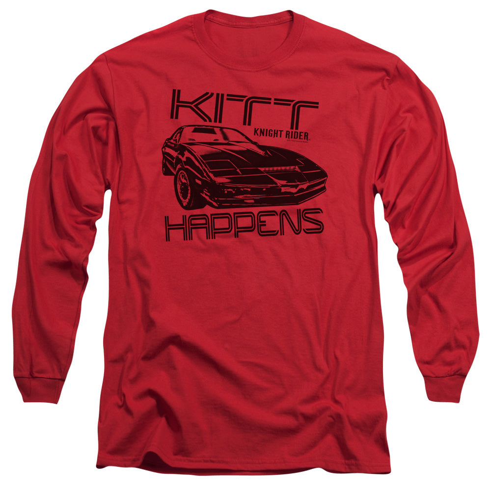 Knight Rider Kitt Happens Mens Long Sleeve Shirt Red Officially Licensed