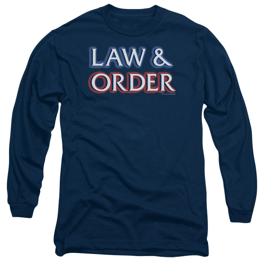 Law And Order Logo Mens Long Sleeve Shirt Navy Officially Licensed