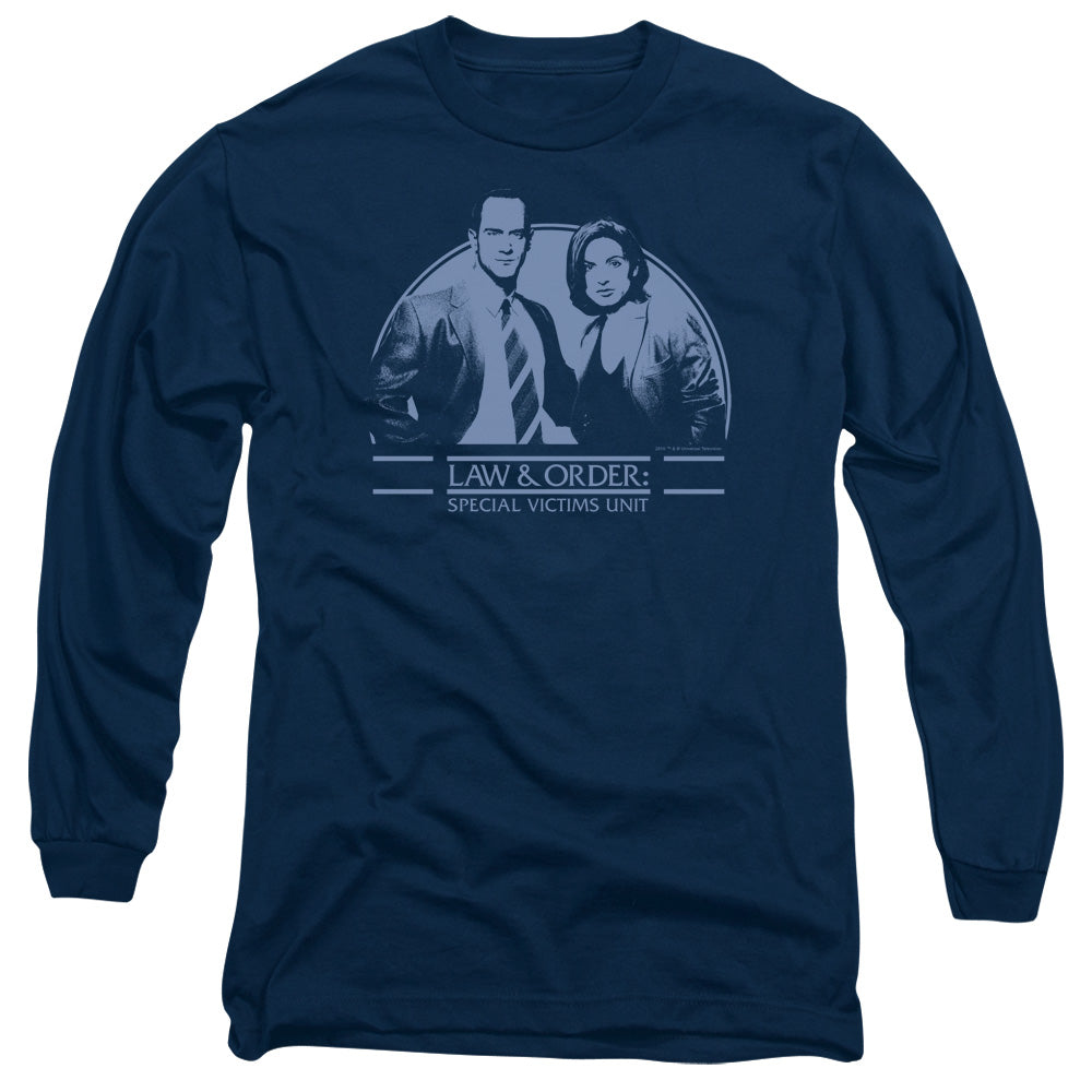Law And Order Svu Elliot&Olivia Mens Long Sleeve Shirt Navy Officially Licensed