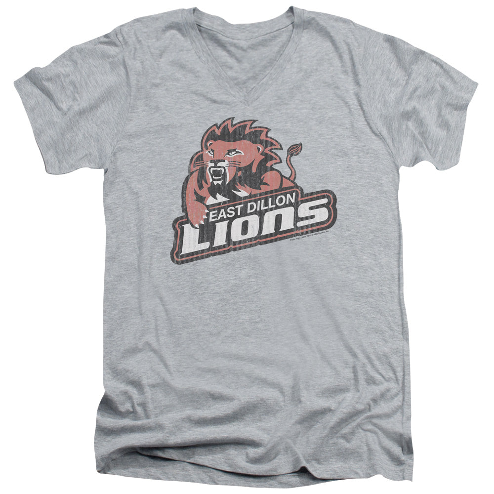 Friday Night Lights East Dillion Lions Mens Slim Fit V Neck T Shirt Athletic Heather