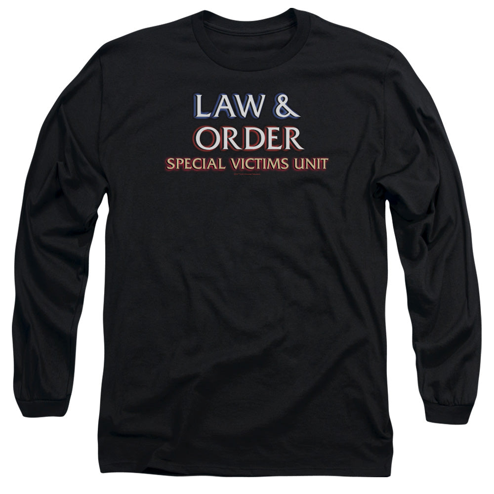 Law And Order Svu Logo Mens Long Sleeve Shirt Black Officially Licensed