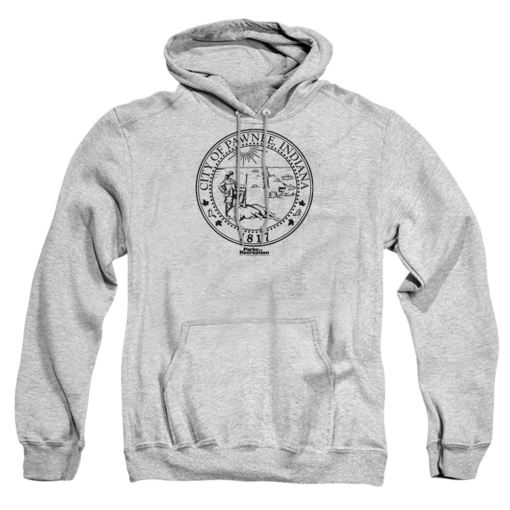 Parks And Rec Pawnee Seal Mens Hoodie Athletic Heather