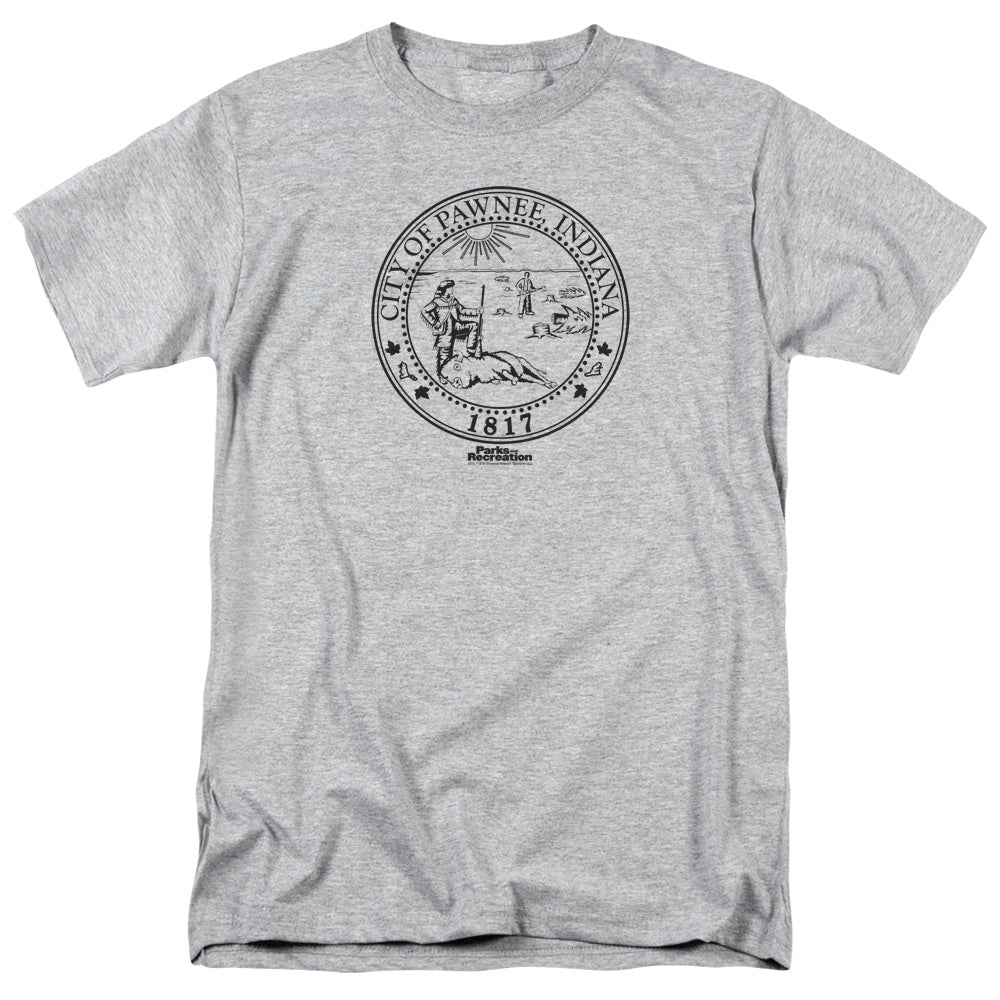 Parks And Rec Pawnee Seal Mens T Shirt Athletic Heather
