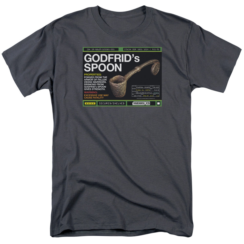 Warehouse 13 Godfrid Spoon Mens T Shirt Charcoal
