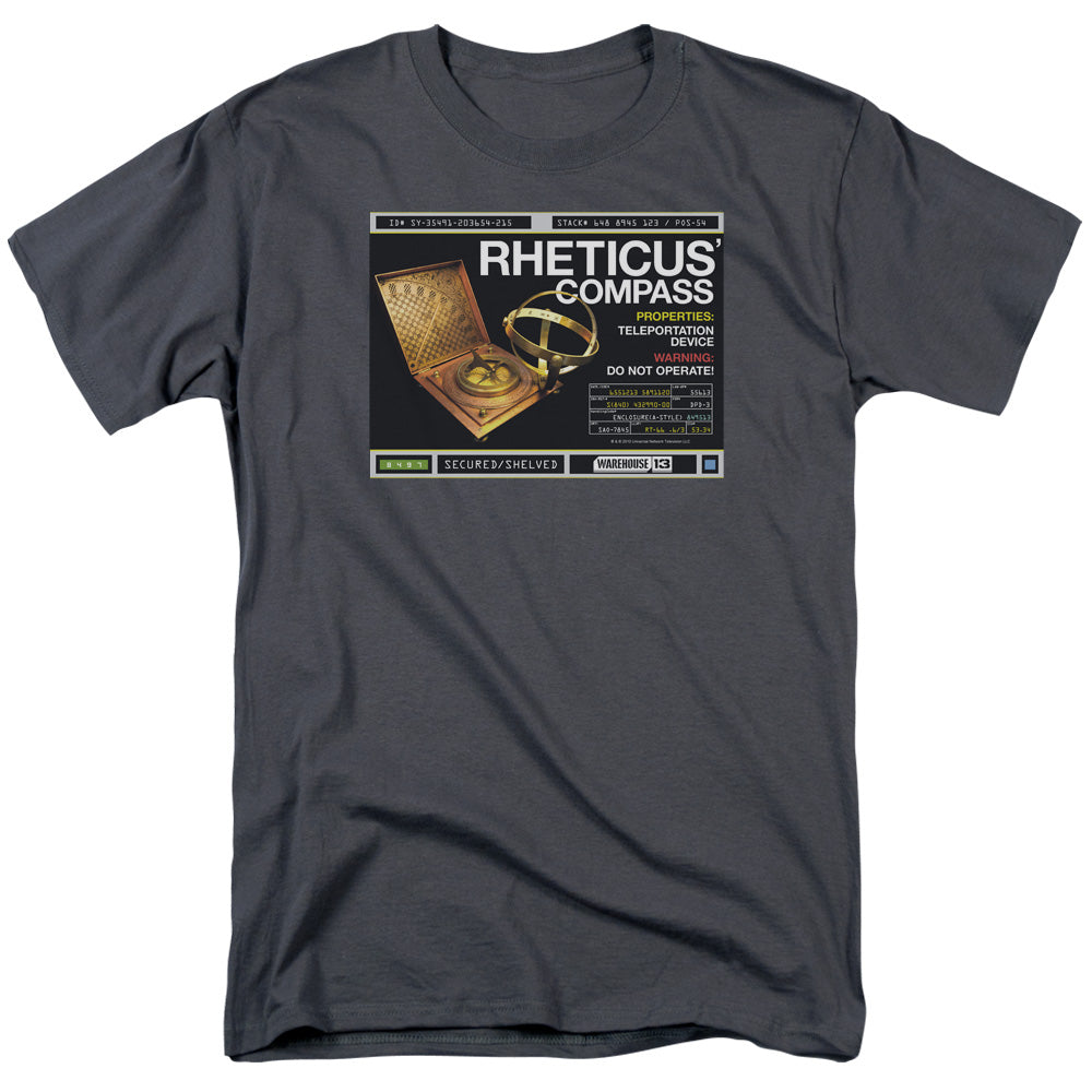 Warehouse 13 Rheticus Compass Mens T Shirt Charcoal