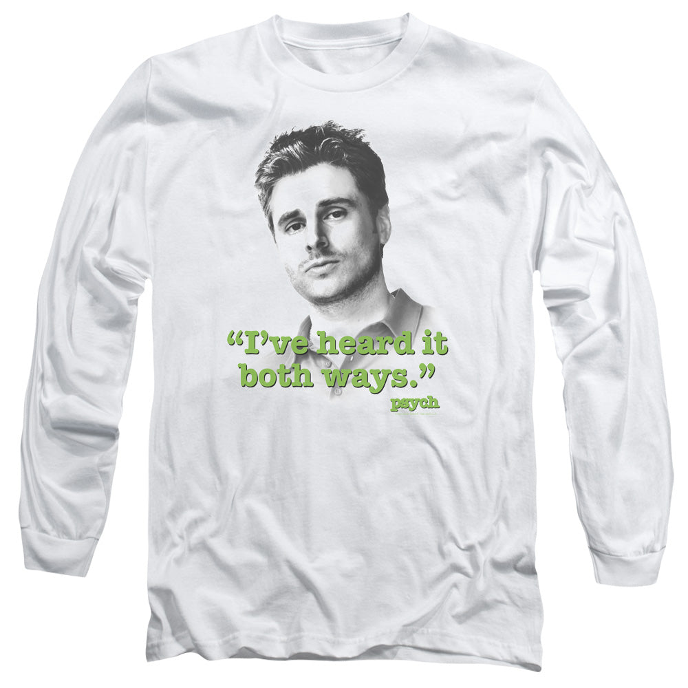 Psych Both Ways Mens Long Sleeve Shirt White