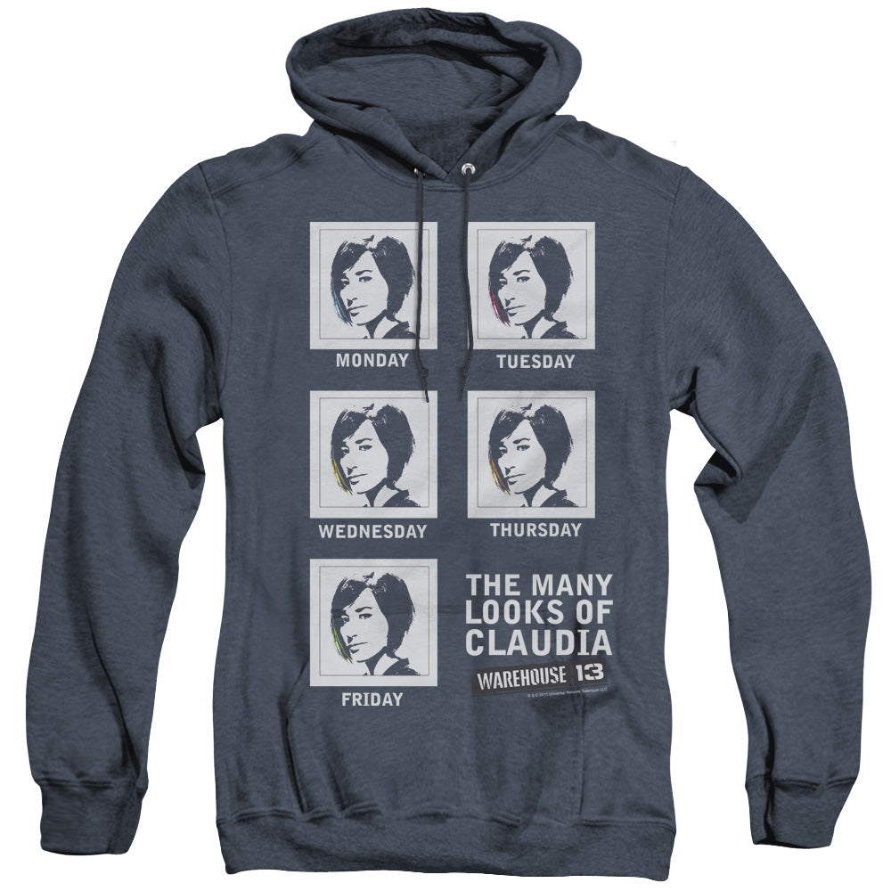 Warehouse 13 Many Looks Heather Mens Hoodie Navy