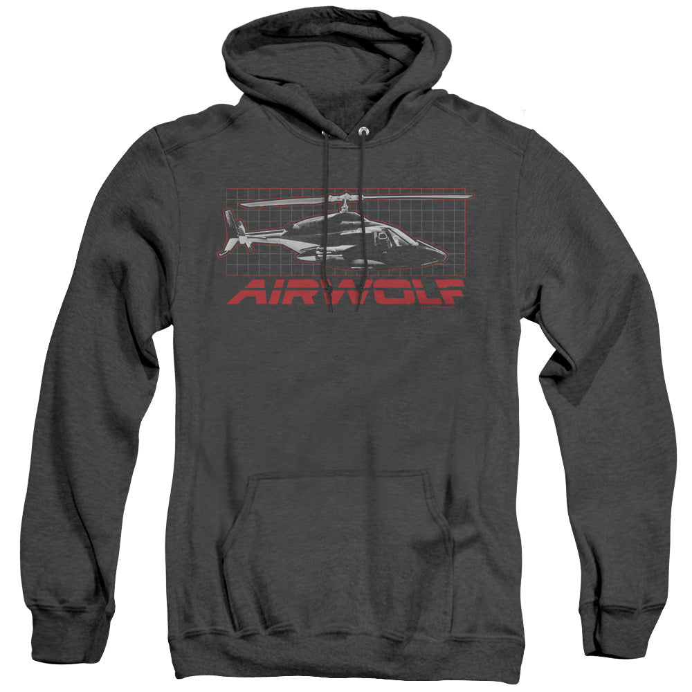 Airwolf Grid Heather Mens Hoodie Black