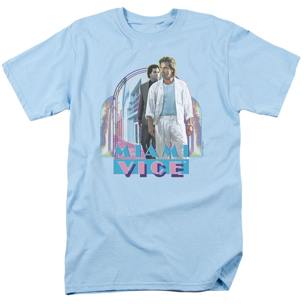 Miami Vice Miami Heat Mens T Shirt Light Blue