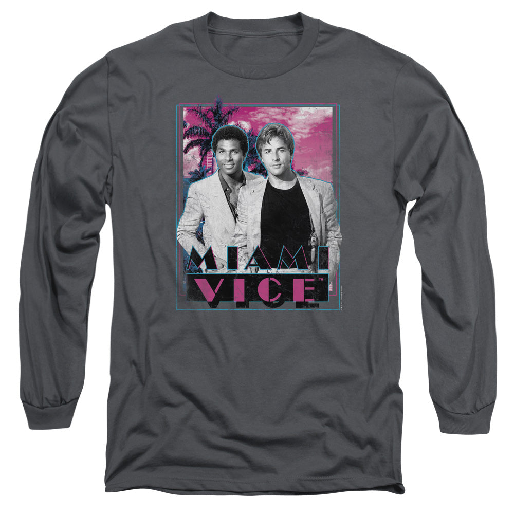 Miami Vice Gotchya Mens Long Sleeve Shirt Charcoal