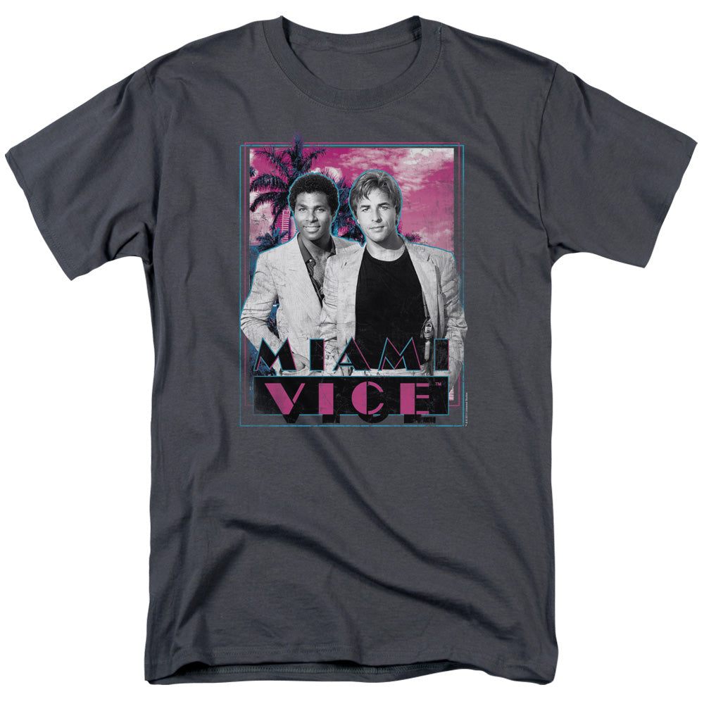 Miami Vice Gotchya Mens T Shirt Charcoal