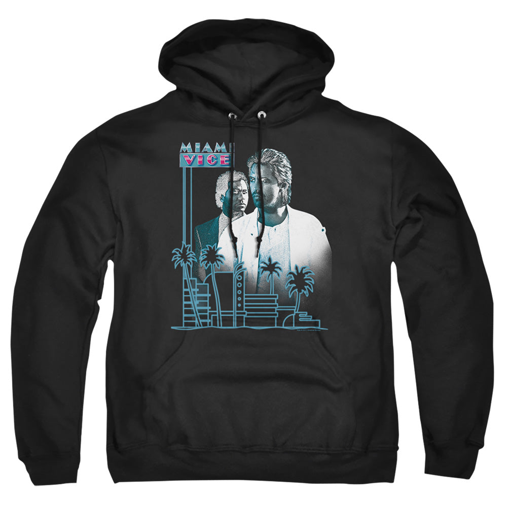 Miami Vice Looking Out Mens Hoodie Black