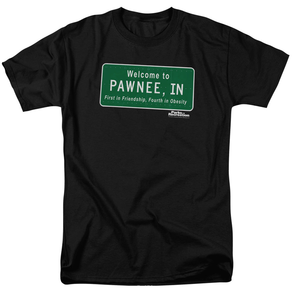 Parks And Rec Pawnee Sign Mens T Shirt Black