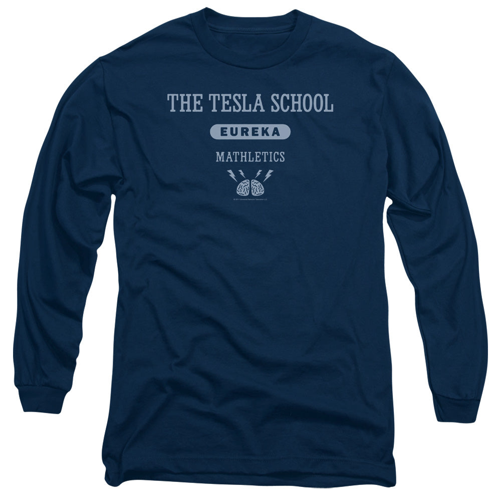 Eureka Tesla School Mens Long Sleeve Shirt Navy Officially Licensed