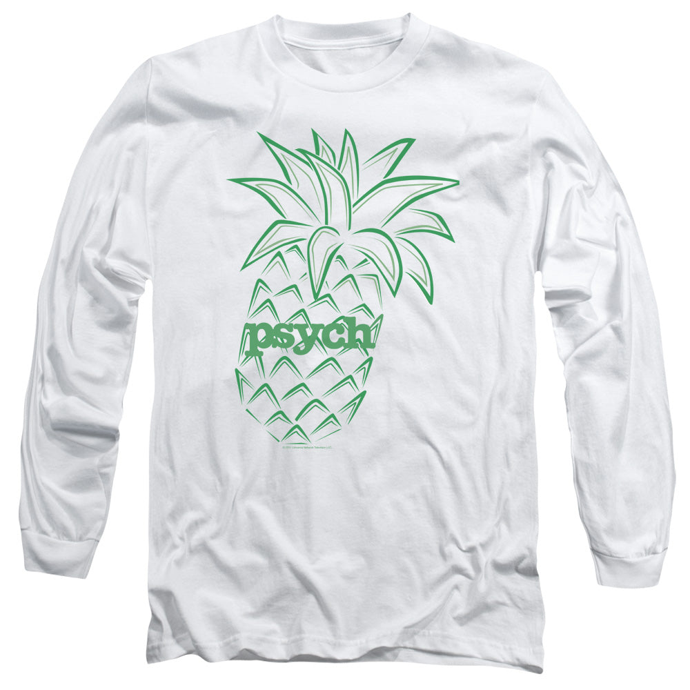 Psych Pineapple Mens Long Sleeve Shirt White