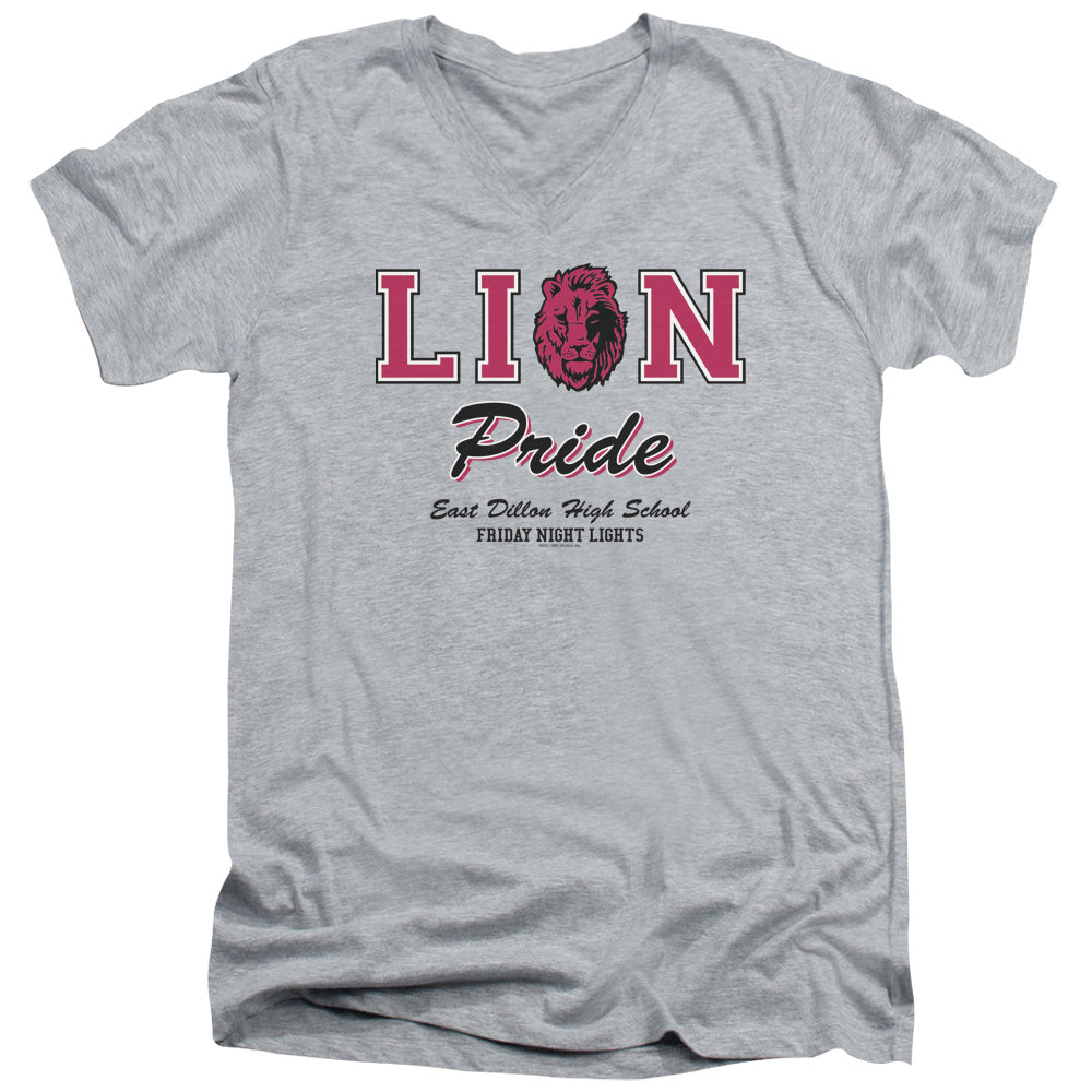 Friday Night Lights Lions Pride Mens Slim Fit V Neck T Shirt Athletic Heather