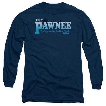 Parks And Rec Pawnee Mens Long Sleeve Shirt Navy