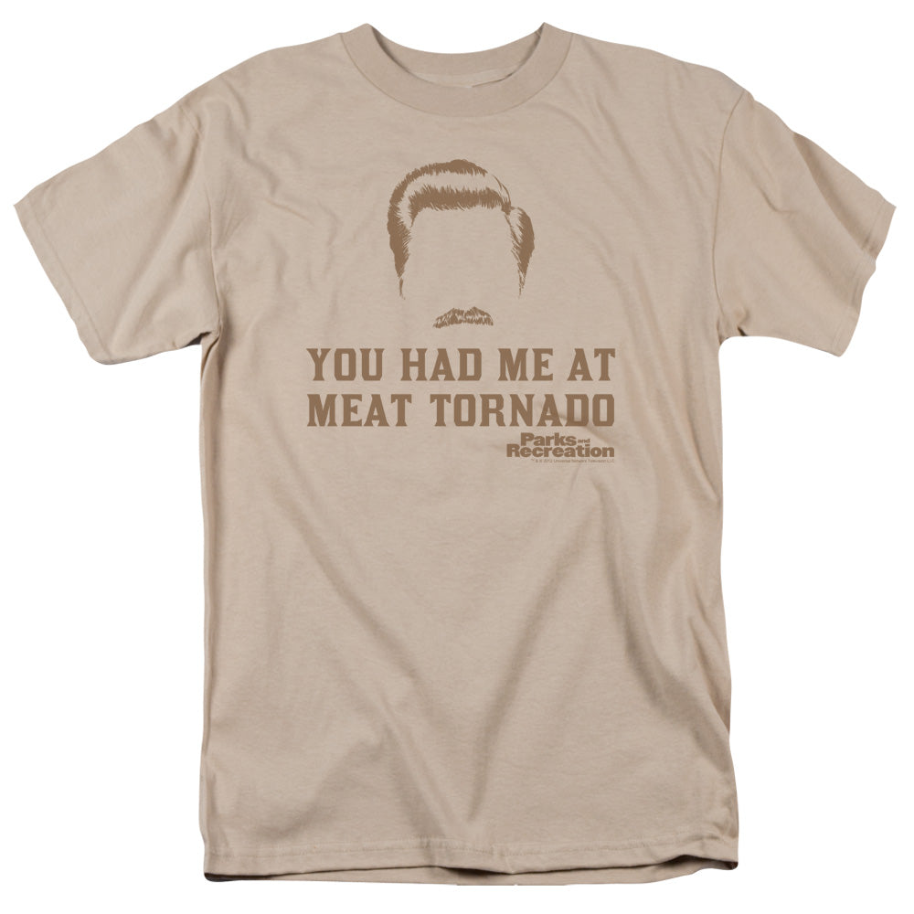 Parks And Rec Meat Tornado Mens T Shirt Sand