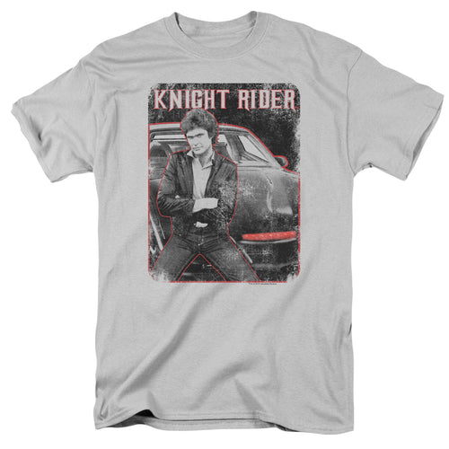 Knight Rider Knight And Kitt Mens T Shirt Silver