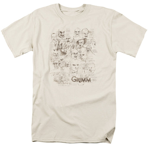Grimm Wesen Sketches Mens T Shirt Cream