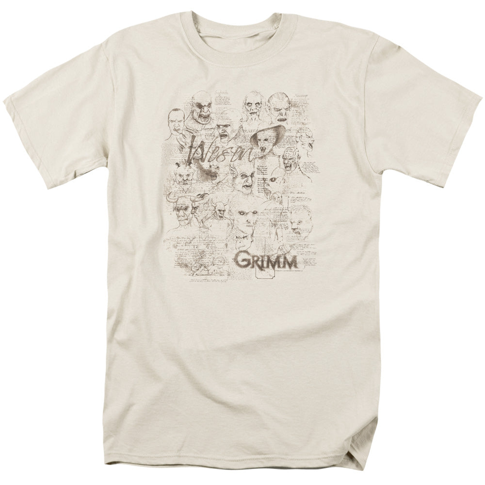 Grimm Wesen Sketches Mens T Shirt Cream